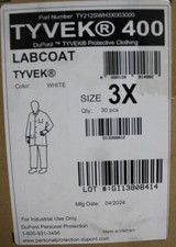 Dupont Tyvek 400 TY212SWH3X003000  Lab Coats 3X-Large, White (Pack of 30)