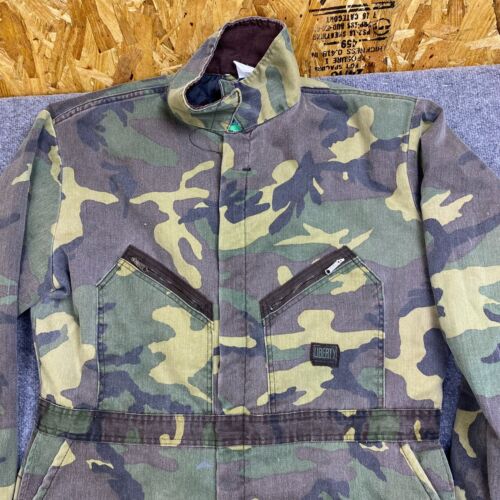Vintage Liberty Camo Coveralls Woodland Quilted Insulated Mens NO TAG Jumpsuit - Picture 3 of 16