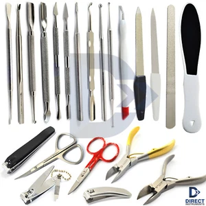 Manucure Pédicure Outils Kits Pousseur de cuticules Nettoyant de gouttière Nipper Nail Grooming