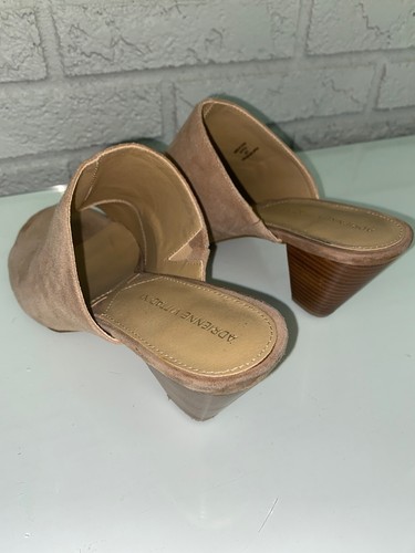 Adrienne Vittadini Women Nude Suede Peep Toe Nude Heeled Sandal Size 8.5 - Picture 5 of 10