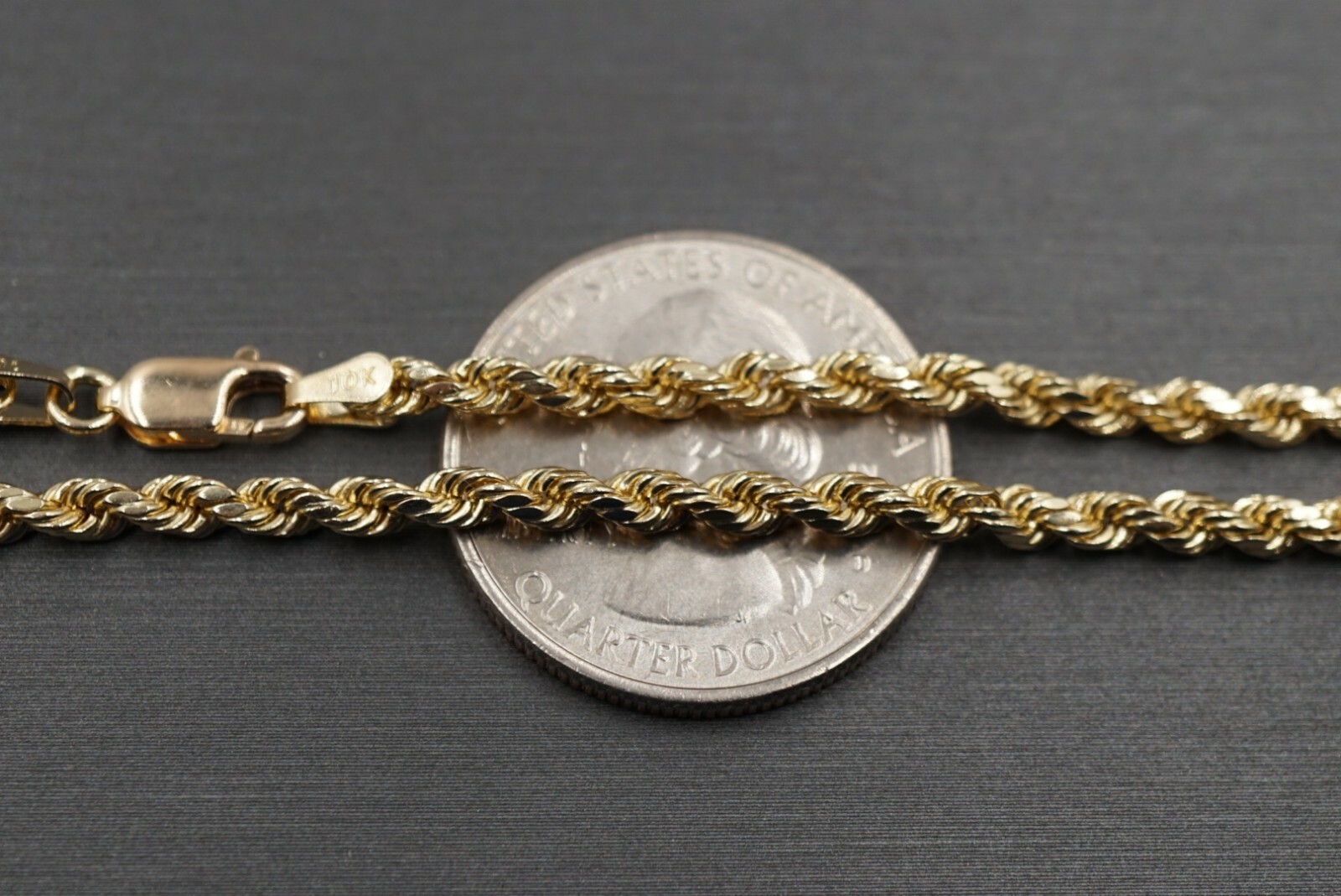 10K Yellow Gold 8½ Hollow Rope Chain Bracelet - JCPenney