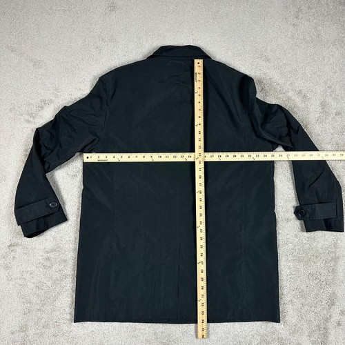Cole Haan Coat Mens XL Black Over Coat Jacket Trench Relaxed - Picture 7 of 9