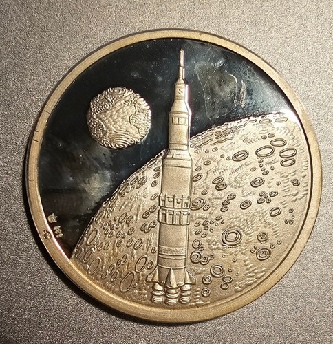 Medalla de plata a prueba de la República Checa primer aterrizaje en la luna 1969 Armstrong - Imagen 2 de 4