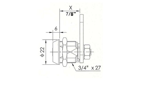 LOTE DE 25 7/8" Bloqueo de Cámara Tubular 1 Pulrón de Llave con 2 Llaves y Cubierta de Llave Negra 2400BM - Imagen 4 de 5