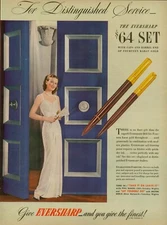 1944 Writing Instrument Pen Pencil Eversharp Vintage Print Ad 14 Karat Gold Fine