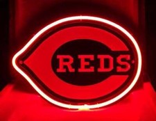 Cincinnati Reds Baseball 3D Carved 14" Neon Light Sign Lamp Bar Open Pub Glass
