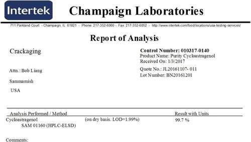 CA-100® - 100% Natural Super-Absorption Cycloastragenol 10mg/Cap (CA-100® 10m... - Picture 15 of 15