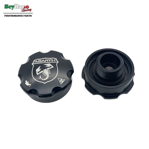 Schwarz Aluminium Öleinfüllkappe für Abarth 500 595 695/Grande Punto mit T-Jet - Bild 4 von 7