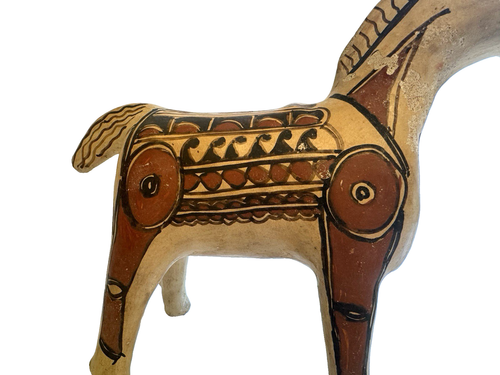 Vintage GUERRERO MEXICO Pottery Folk Art HORSE BANK Hand Painted Clay - 第 3/15 張圖片
