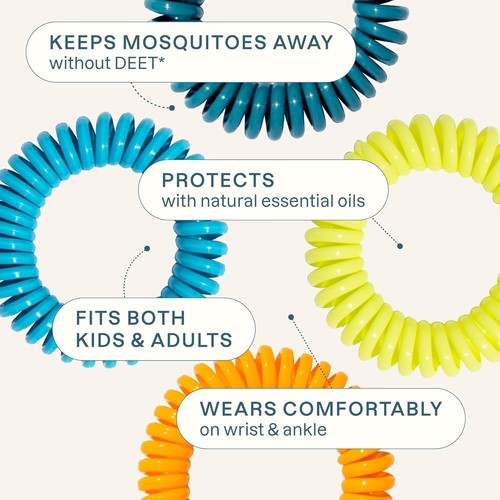 Mosquito Repellent Bracelets - 10 Pack DEET-Free Individually Wrapped Bands - Picture 4 of 7