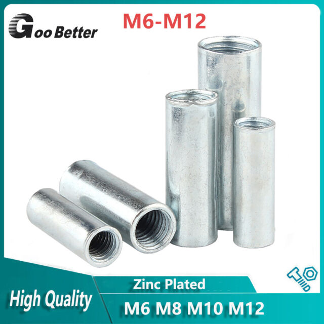 M6 M8 M10 M12 connettore rotondo dado dadi lunghi manica filettata borchia barra- M6 M8 M10 M12 connettore rotondo dado dadi lunghi manica filettata borchia barra-