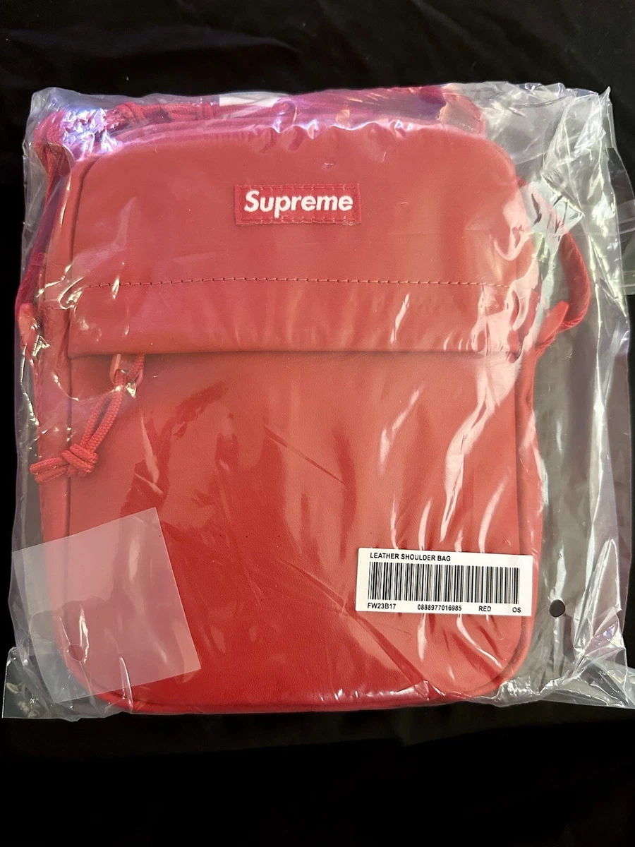 Supreme FW23 Shoulder Bag Cross Body Red Leather 100% AUTHENTIC | eBay