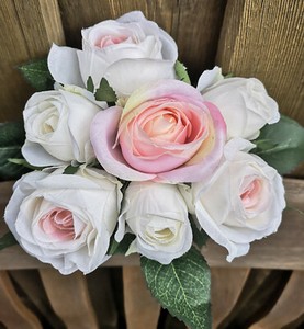 Englische Rosen Weiss Rosa Rosenstrauss Rosen Seidenblumen