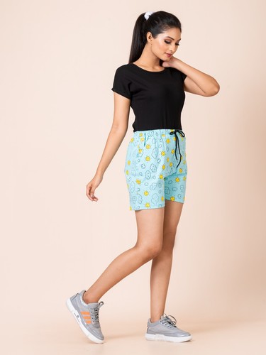 SOFT PURE COTTON GRAPHIC LOUNGE CASUAL COMFORTABLE YOGA WOMEN SHORTS WITH POCKET - Picture 22 of 35