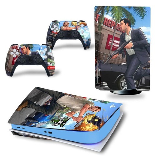 Calcomanía de vinilo adhesiva envoltura de disco PS5 para consola Playstation 5 GTA Grand Theft - Imagen 23 de 64