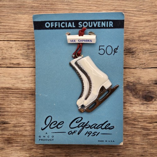 Ice Capades of 1951 Skates Pin Rare Official Souvenir Original 50C Card USA Made - Bild 6 von 6