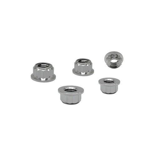 Rison Titanium GR5 M6-M10 Bi Hex Sprocket Flange Nut 12Pt Lock Titanium Nut 5PCS - Picture 22 of 67