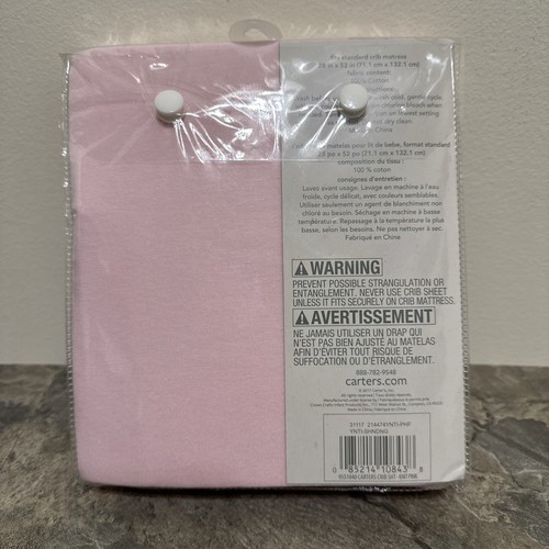 CARTER’S 100% Cotton Fitted Crib Sheet - Pink NEW - Picture 2 of 5