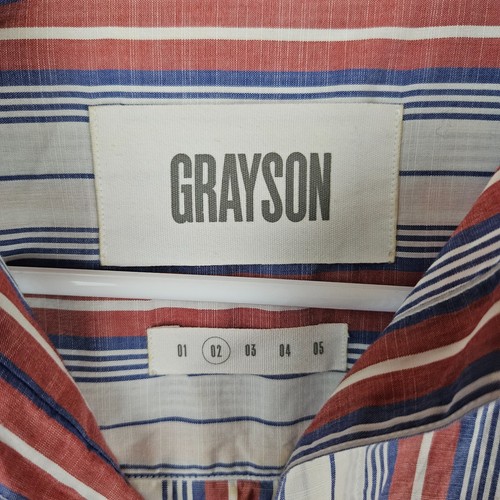 Grayson Damen Gr. 02 M-L Knopfleiste gestreift Shirt Oberteil Langarm Bluse - Bild 6 von 10