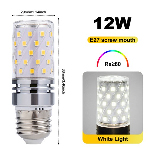 1-10PC 12W 6W LED Corn Bulb Light Candelabra Ceiling Fan Daylight Ceramics Lamp - Picture 26 of 38