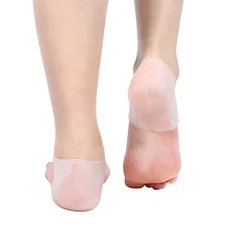 2PCS Silicone Moisturizing Gel Heel Socks Cracked Foot Sleeves Pain Relief A 