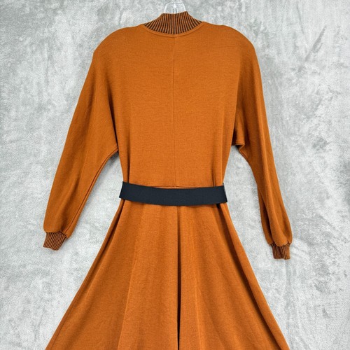 Vestido Vintage Mujer Pequeño Calce y Acampanado Retro Minimalista Modesto Rockabilly Marrón - Imagen 6 de 14