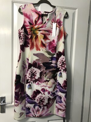 Roman Originals Floral Scuba Dress Size 14 UK