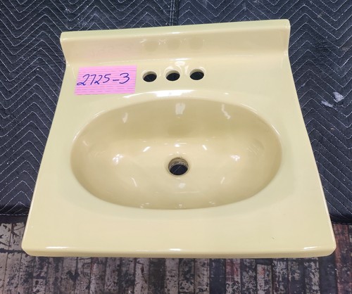 yellow bathroom sink ceramic original porcelain vanity cabinet - Picture 13 of 14