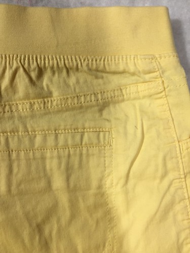 Lee Long Shorts Womens 4 Relaxed Fit Yellow Pockets Elastic Waist - Picture 10 of 10