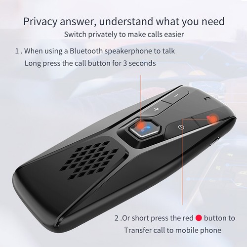 Kit voiture Bluetooth 5.0 haut-parleur mains libres clip pare-soleil haut-parleur téléphone - Photo 9/11