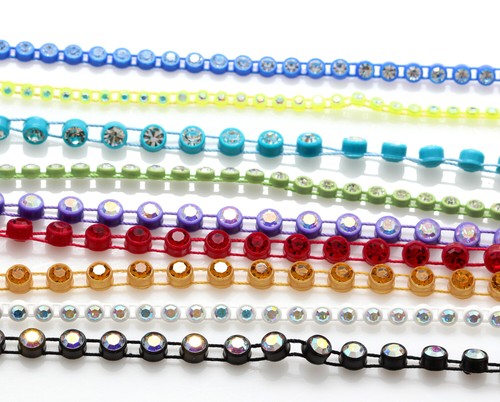 Original PRECIOSA runde Kunststoffbänder mit Chaton MAXIMA Kristallen * viele Farben - Bild 1 von 44