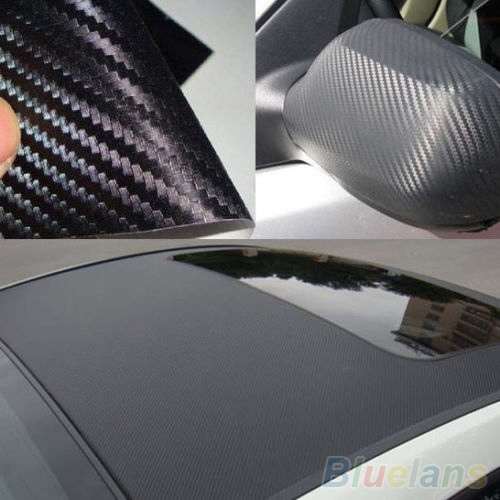 Great 3D Carbon Fiber Black Vinyl Film Sheet Wrap Roll Auto Car Sticker Decor - Bild 5 von 6