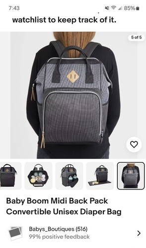 Baby Boom Midi Back Pack Convertible Unisex Diaper Bag - Picture 2 of 3