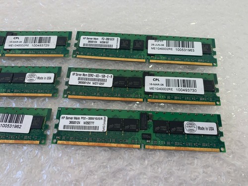 LOT 6 HP PC2–3200R-333 SDRAM MEMORY 36500124 W29277T SERVER MEM Used - Picture 11 of 12