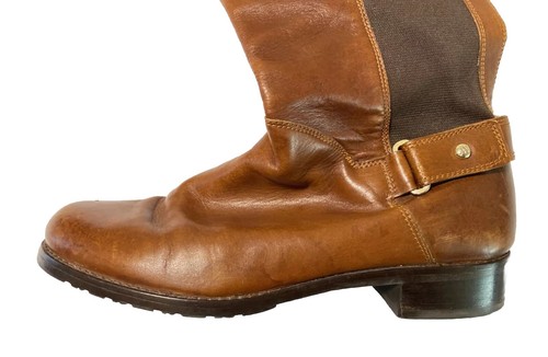 Stuart Weitzman Brown Leather & Elastic Boots Women's Shoes Size 8.5 M Spain - Picture 10 of 21
