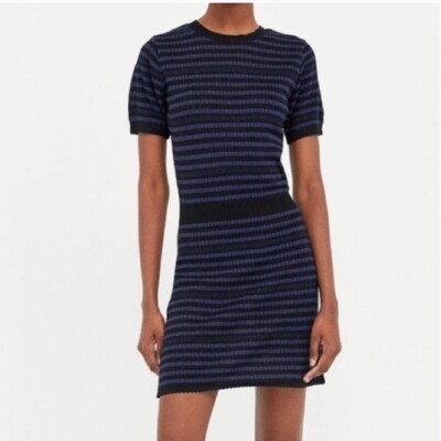 ZARA Knit Striped Jersey Knit Mini Dress Short Sleeve Size M 4331/005/030  New | eBay