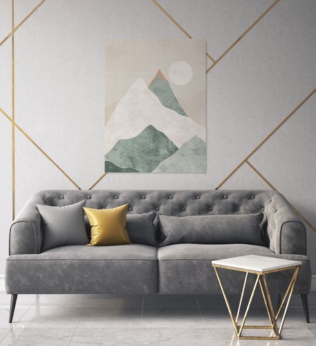 Minimalistische Berggipfel abstrakte Leinwandbilder, moderne Wohnkultur - Bild 6 von 9