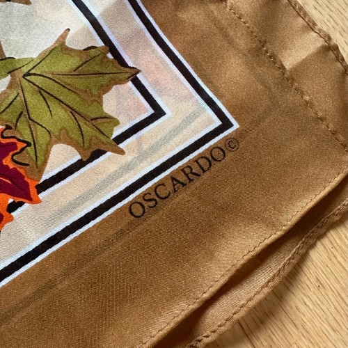 Sciarpa Vintage Autunno Foglie Autunno Stagione Rettangolare Oscardo Raso - Foto 4 di 6
