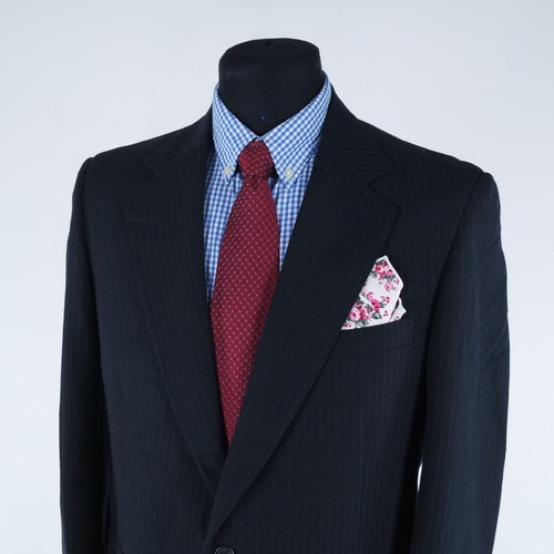 Men Half Lined Blazer 40S UK Size CRICKETEER Striped Blue Wool Sport Coat Jacket - Picture 9 of 12
