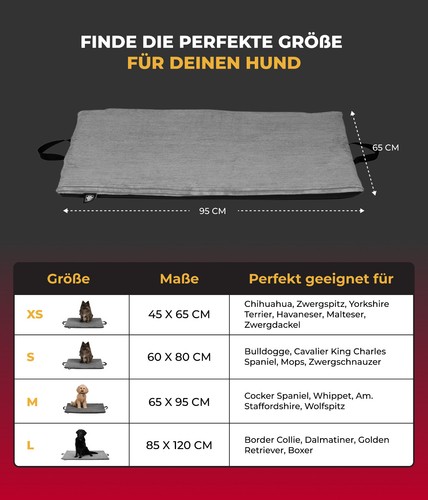HS-Hundebett® Hundematte In- und Outdoor - Wasserfeste Unterseite - Anthrazit - Bild 22 von 30