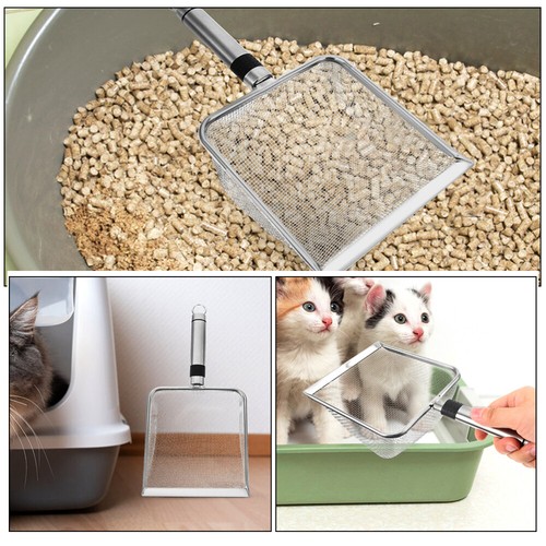 Stainless Steel Cat Litter Shovel Sifting Scoop Sifter Fine Poop Scooper - Picture 9 of 12
