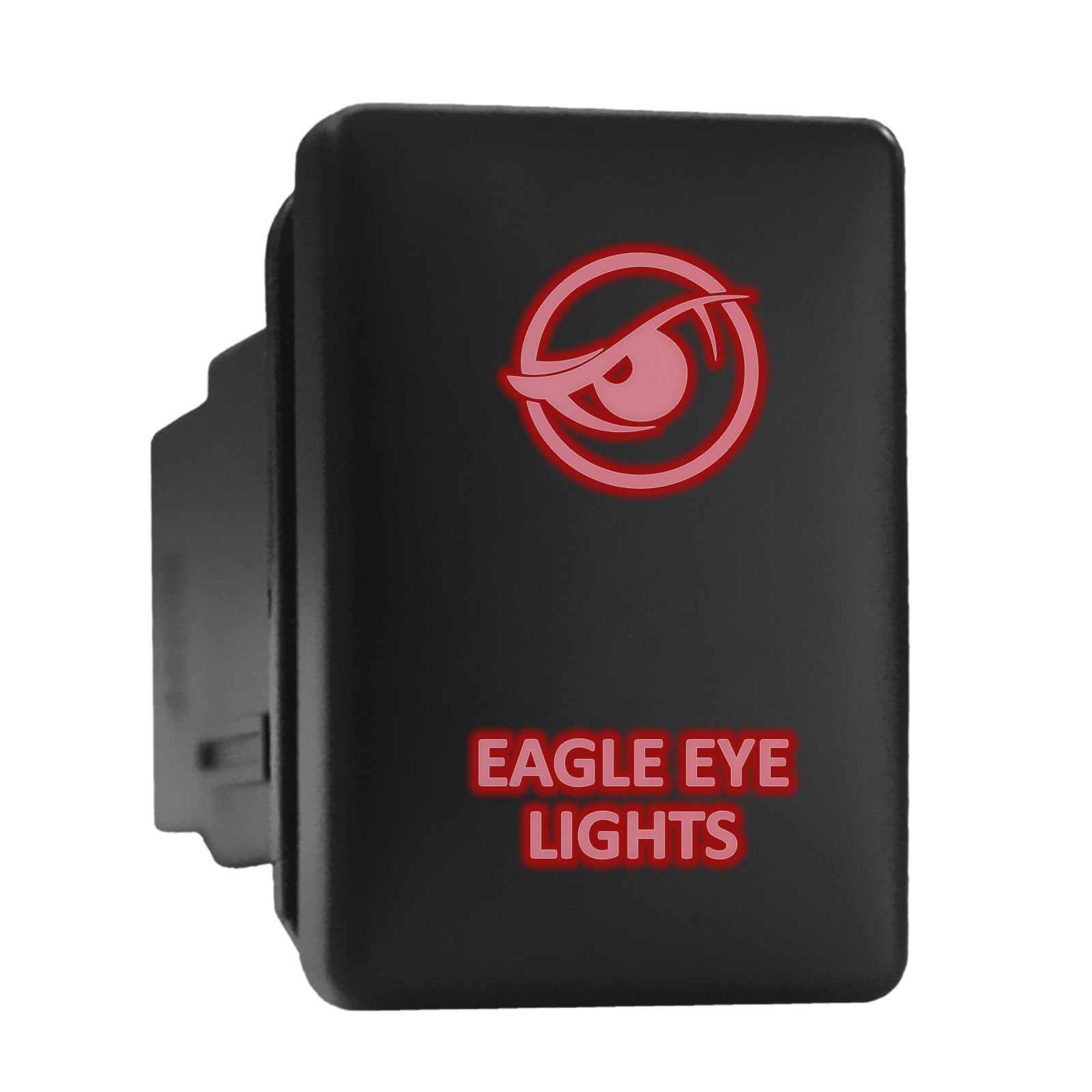 Eagle Eye Red Backlit Push Switch 1.28x0.87in for Toyota Models