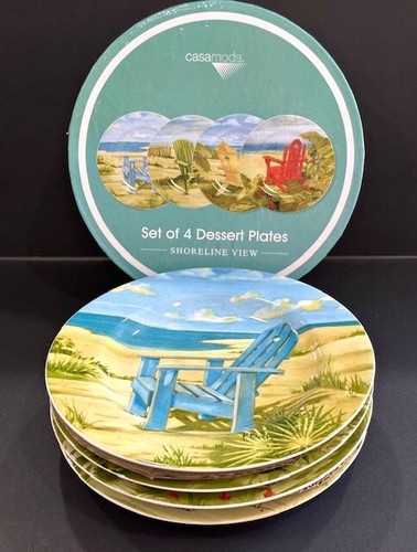 Casa Moda Coastal Florida Set 4 Dessert Plates Multicolor NIB P. Brent Artist - Picture 15 of 18