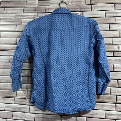 panhandle slim boys M blue paisley rugh stock pearl snap western cowboy rodeo - Picture 2 of 10