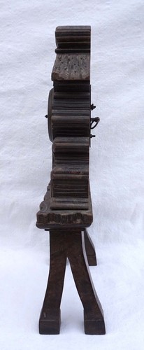 Französischer Schwarzwald Wecker Kamin Tischuhr geschnitzt Holz Ranke Weizen 1880 - Bild 3 von 10