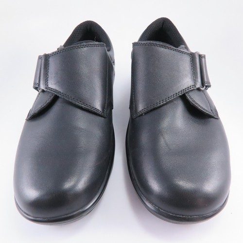 NEW ~ OrthoFeet ACADIA 810 Shoes Womens Size 8.5M Black Leather Monk-Straps - Picture 2 of 7