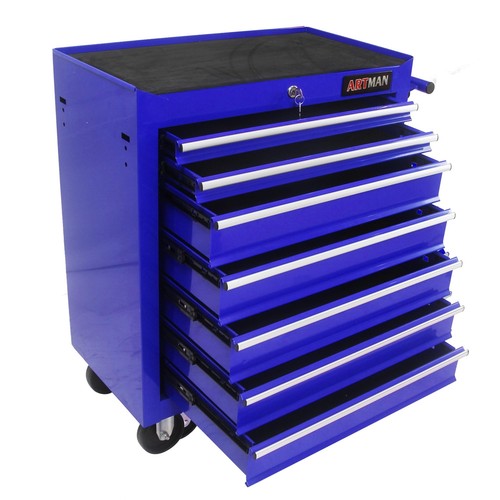 7 Drawer Rolling Tool Cart Chest Garage Tool Storage Cabinet Tool Box w/ Wheels - Picture 3 of 7