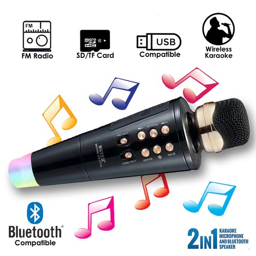 Micro et haut-parleur karaoké [changeur de voix] [LED de suppression vocale et disco] - Tous âges - Photo 2 sur 6
