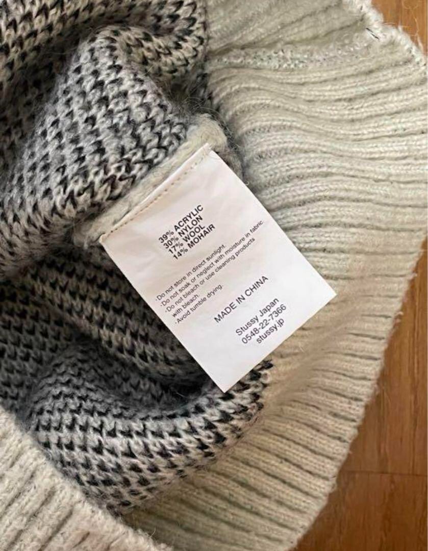 Stussy 8 Ball Heavy Brushed Mohair Knit Sweater Ivory White Stussy 8 Ball Heavy Brushed Mohair Knit Sweater Ivory White