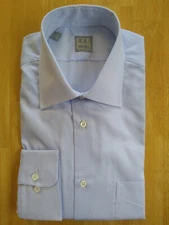 NWOT Ike Behar Blue Luxury Fabric Point Collar Dress Shir 15.5-34/35 MSRP $225